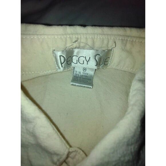 5/$25 Sz Med Oversize Vintage Button Up Embroidered Blouse Metallic Embellished - Picture 5 of 7